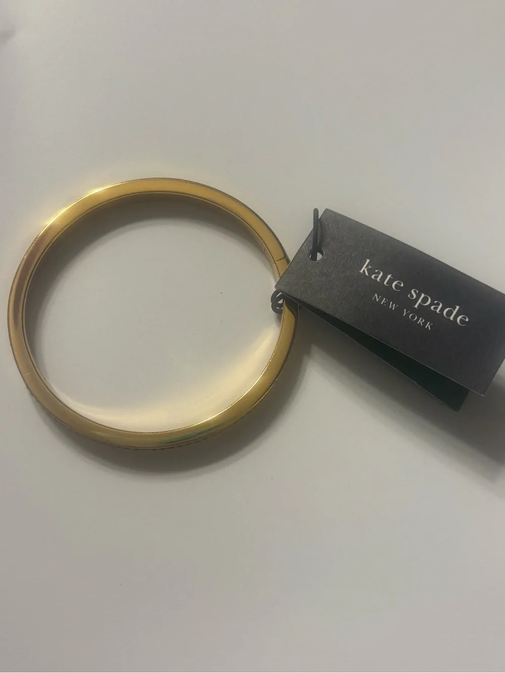 kate spade Gold Bangle with Green Crystals